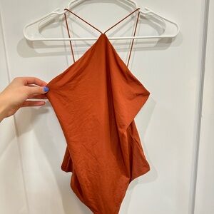 H&M Rust Brown Spaghetti Strap Halter Top